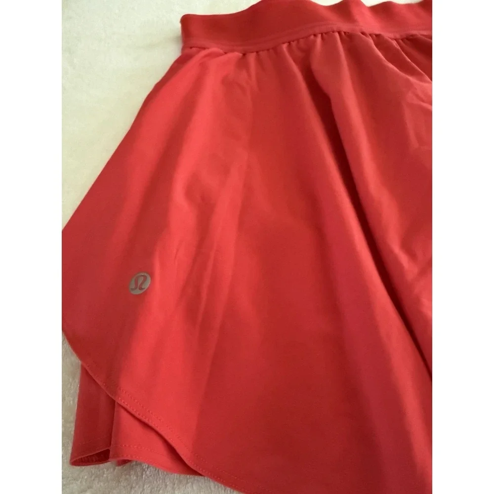 Lululemon Court Rival High Rise Skirt Size 4 Red Tennis Golf‎ Skort